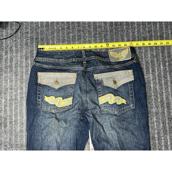 Vintage Rocawear Jeans‎ Flare Size 13 Embroidered Pocket Flap Y2K Skater Grunge - Picture 7 of 7
